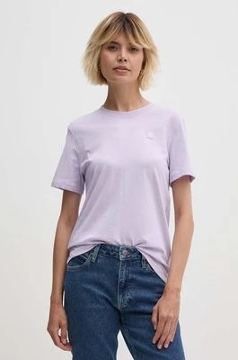 Zdjęcie produktu Calvin Klein Jeans t-shirt bawełniany damski kolor fioletowy