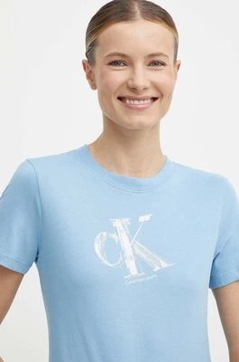 Zdjęcie produktu Calvin Klein Jeans t-shirt bawełniany damski kolor niebieski J20J223165