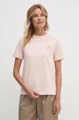 Zdjęcie produktu Calvin Klein Jeans t-shirt bawełniany damski kolor różowy J20J224439