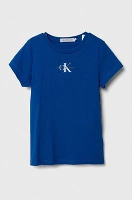 Zdjęcie produktu Calvin Klein Jeans t-shirt bawełniany dziecięcy kolor czarny