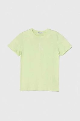 Zdjęcie produktu Calvin Klein Jeans t-shirt bawełniany dziecięcy kolor zielony z nadrukiem