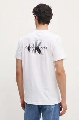 Zdjęcie produktu Calvin Klein Jeans t-shirt bawełniany męski kolor biały z nadrukiem J30J325683