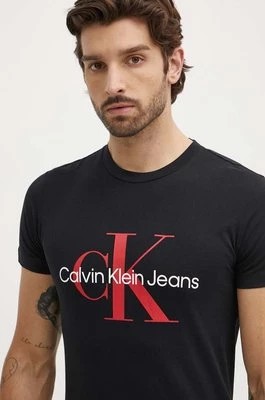 Zdjęcie produktu Calvin Klein Jeans t-shirt bawełniany męski kolor czarny z nadrukiem J30J320935