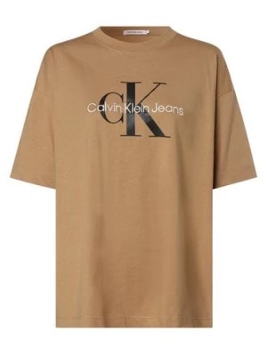 Zdjęcie produktu Calvin Klein Jeans T-shirt damski Kobiety Bawełna beżowy|brązowy nadruk,