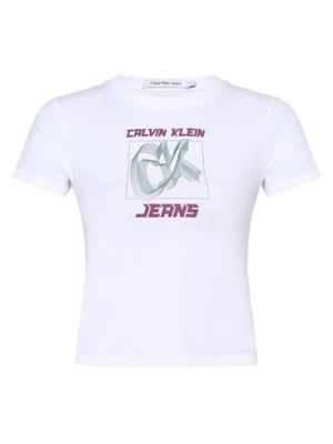 Zdjęcie produktu Calvin Klein Jeans T-shirt damski Kobiety Bawełna biały nadruk,