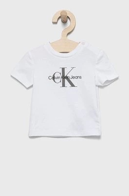 Zdjęcie produktu Calvin Klein Jeans t-shirt dziecięcy IN0IN00001.9BYY kolor biały z nadrukiem