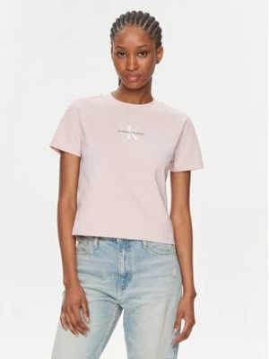 Zdjęcie produktu Calvin Klein Jeans T-Shirt Monologo Baby Tee J20J223113 Różowy Slim Fit