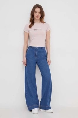 Zdjęcie produktu Calvin Klein Jeans top damski kolor różowy