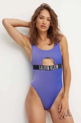 Zdjęcie produktu Calvin Klein jednoczęściowy strój kąpielowy kolor niebieski miękka miseczka KW0KW02640