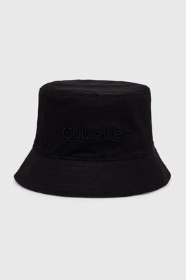 Zdjęcie produktu Calvin Klein kapelusz dwustronny bawełniany kolor czarny bawełniany