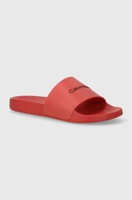 Zdjęcie produktu Calvin Klein klapki POOL SLIDE RUBBER męskie kolor czerwony HM0HM00455