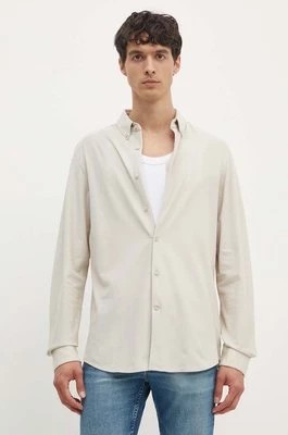 Zdjęcie produktu Calvin Klein koszula bawełniana męska kolor beżowy regular z kołnierzykiem button-down K10K113311