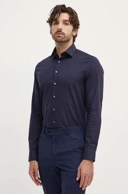 Zdjęcie produktu Calvin Klein koszula bawełniana męska kolor granatowy slim z kołnierzykiem klasycznym