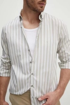 Zdjęcie produktu Calvin Klein koszula męska kolor beżowy slim z kołnierzykiem button-down K10K113195