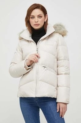 Zdjęcie produktu Calvin Klein kurtka puchowa damska kolor beżowy zimowa