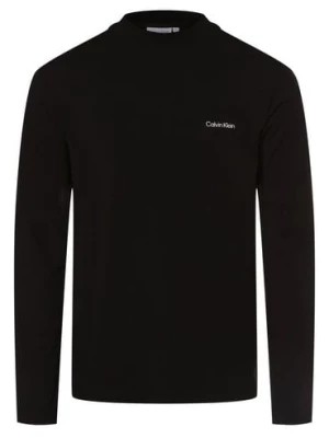 Zdjęcie produktu Calvin Klein Męska koszulka z długim rękawem Mężczyźni Bawełna czarny nadruk,