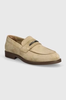 Zdjęcie produktu Calvin Klein mokasyny zamszowe MOCCASIN SUEDE męskie kolor beżowy HM0HM01469