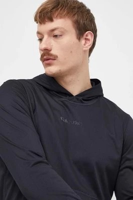 Zdjęcie produktu Calvin Klein Performance bluza męska kolor czarny z kapturem z nadrukiem
