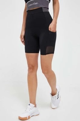 Zdjęcie produktu Calvin Klein Performance szorty treningowe kolor czarny z aplikacją high waist
