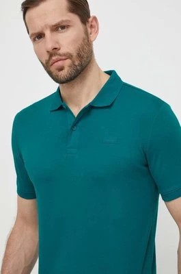 Zdjęcie produktu Calvin Klein polo bawełniane kolor zielony gładki