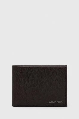 Zdjęcie produktu Calvin Klein portfel skórzany męski kolor brązowy