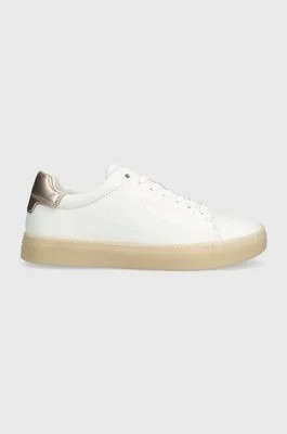 Zdjęcie produktu Calvin Klein sneakersy skórzane CUPSOLE LACE UP PEARL kolor biały HW0HW01897