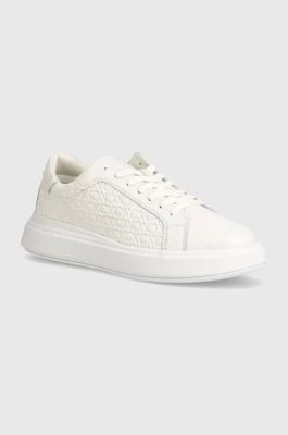 Zdjęcie produktu Calvin Klein sneakersy skórzane HM0HM01498 kolor biały LOW TOP LACE UP LTH MONO