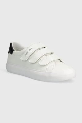 Zdjęcie produktu Calvin Klein sneakersy skórzane VULCANIZED SLIP ON VELCRO LTH kolor biały HW0HW01909