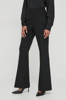 Zdjęcie produktu Calvin Klein spodnie damskie kolor czarny dzwony high waist