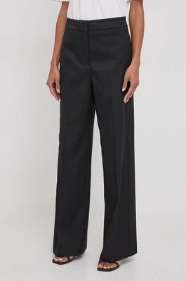 Zdjęcie produktu Calvin Klein spodnie damskie kolor czarny proste high waist