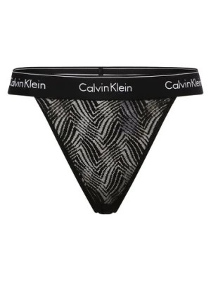 Zdjęcie produktu Calvin Klein Stringi Kobiety Sztuczne włókno czarny jednolity,