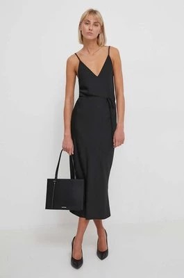 Zdjęcie produktu Calvin Klein sukienka kolor czarny maxi prosta
