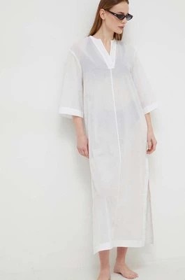 Zdjęcie produktu Calvin Klein sukienka plażowa bawełniana kolor biały