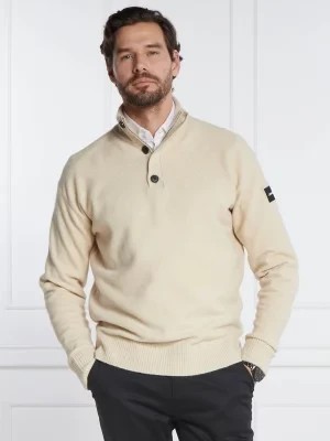 Zdjęcie produktu Calvin Klein Sweter LYCRA BLEND BUTTON QUARTER ZIP | Regular Fit | z dodatkiem wełny