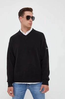 Zdjęcie produktu Calvin Klein sweter z domieszką wełny męski kolor czarny