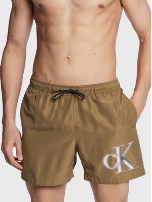 Zdjęcie produktu Calvin Klein Swimwear Szorty kąpielowe KM0KM00800 Khaki Regular Fit