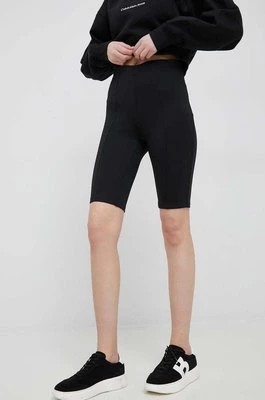 Zdjęcie produktu Calvin Klein szorty damskie kolor czarny gładkie medium waist