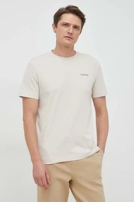 Zdjęcie produktu Calvin Klein t-shirt bawełniany kolor beżowy