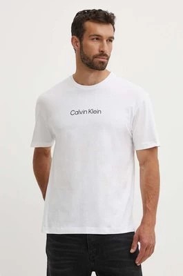 Zdjęcie produktu Calvin Klein t-shirt bawełniany męski kolor biały wzorzysty