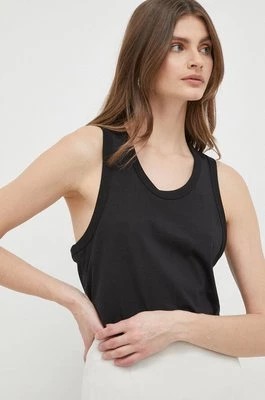 Zdjęcie produktu Calvin Klein top bawełniany kolor czarny