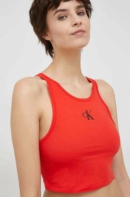 Zdjęcie produktu Calvin Klein top bawełniany kolor czerwony