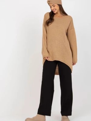 Zdjęcie produktu Camelowy sweter oversize z dłuższym tyłem OCH BELLA