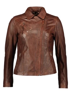 Zdjęcie produktu Caminari Skórzana kurtka "Amira" w kolorze brązowym rozmiar: 36