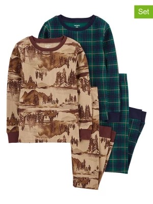 Zdjęcie produktu carter's Piżamy (2 szt.) w kolorze zielono-beżowym rozmiar: 112