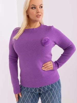 Zdjęcie produktu Casualowy sweter plus size z dzianiny fioletowy