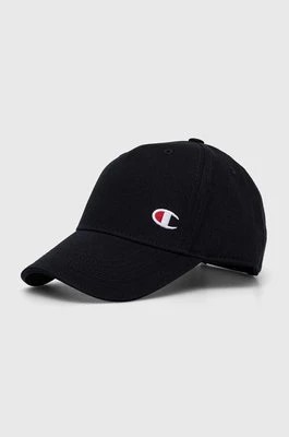 Zdjęcie produktu Champion czapka z daszkiem bawełniana kolor czarny z aplikacją 805974