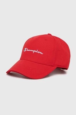 Zdjęcie produktu Champion czapka z daszkiem bawełniana kolor czerwony z aplikacją 805973