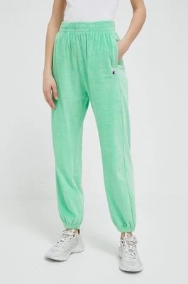 Zdjęcie produktu Champion spodnie dresowe kolor zielony gładkie