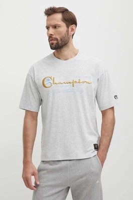 Zdjęcie produktu Champion t-shirt bawełniany męski kolor szary z aplikacją 219998