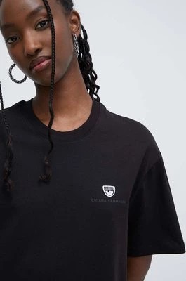 Zdjęcie produktu Chiara Ferragni t-shirt bawełniany damski kolor czarny 76CBHG05